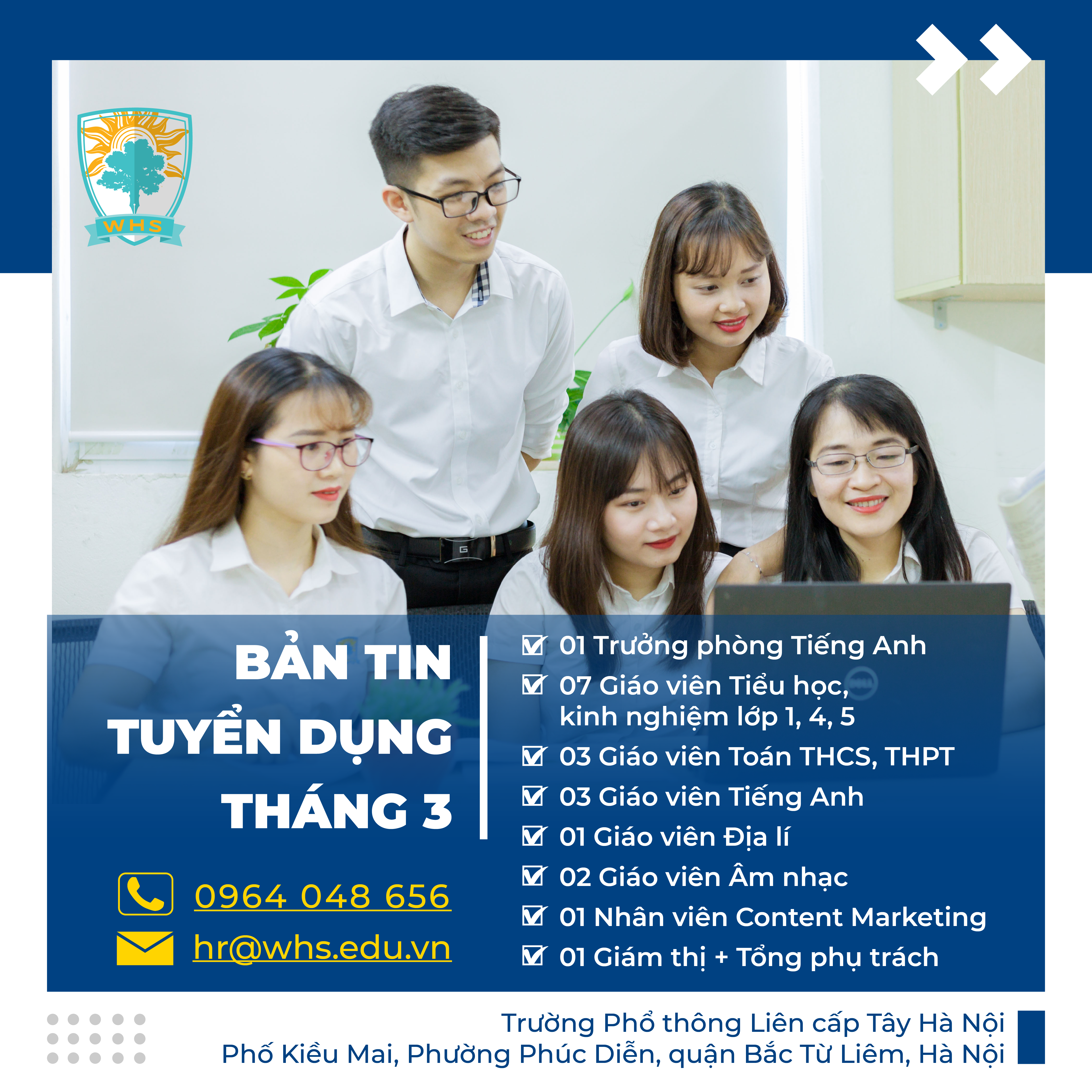 Tuyển dụng nhân sự các vị trí chuyên môn tháng 3.2022