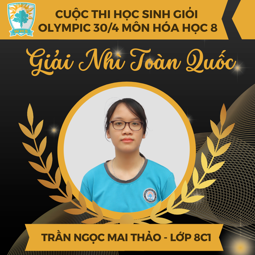 Giải Nhì cuộc thi Olympic 30/4 môn Hóa 8 toàn quốc