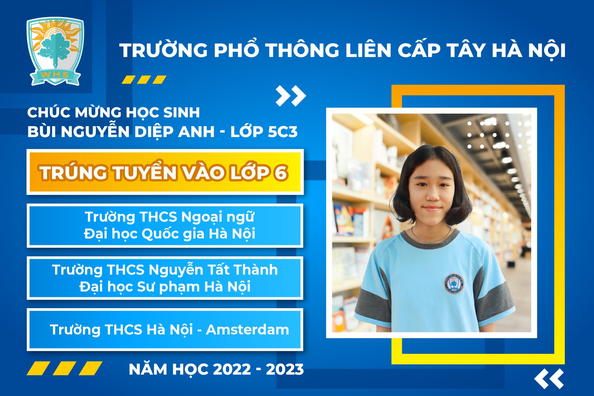 Chúc mừng các WHSers trúng tuyển trường THCS chuyên và chất lượng cao Hà Nội năm học 2022 – 2023