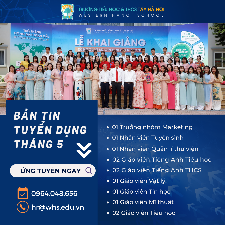 Bản tin tuyển dụng nhân sự các vị trí chuyên môn tháng 6.2023